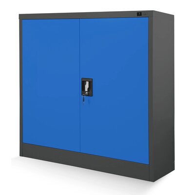 JAN NOWAK model BEATA 900x930x400 metalowa szafka z drzwiami: antracytowo-niebieska