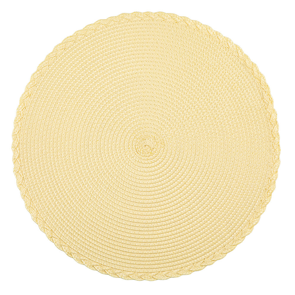 Altom, mata stołowa okrągła śr. 38 cm dek. żółta plecionka
