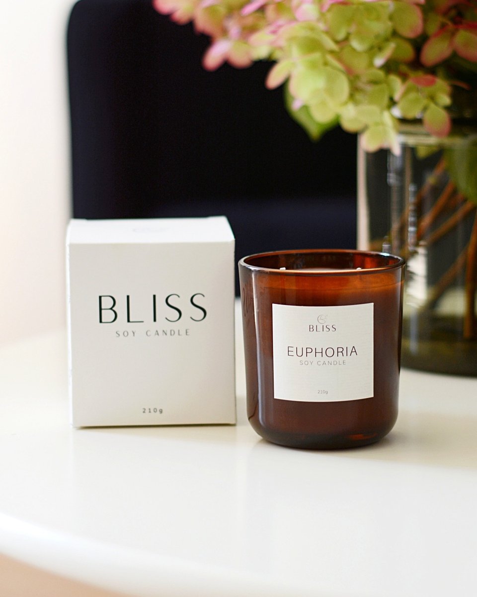 Świeca zapachowa BLISS Euphoria 210g - bergamotka, jaśmin, piżmo