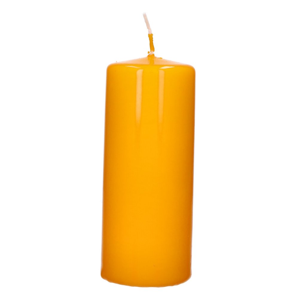 Świeca świeczka klubowa żółta lakierowana 15cm