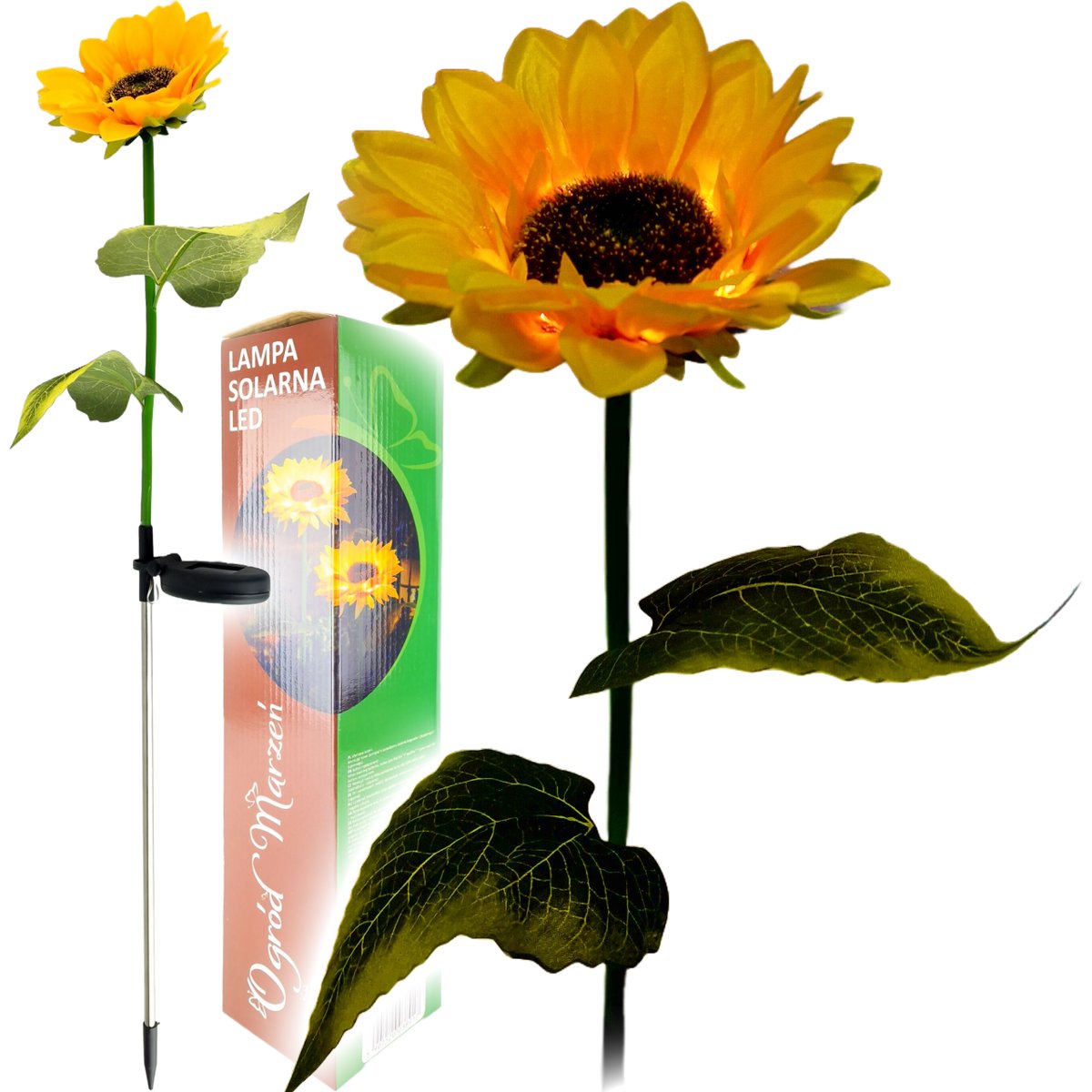 Lampa solarna wbijana SŁONECZNIK LED lampka kwiat SOLARNY KWIATY SOLAR