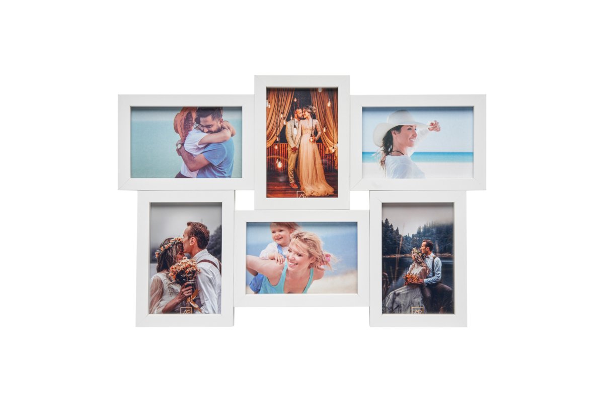 Galeria na 6 zdjęć 13x18 biała rodzinna MDF
