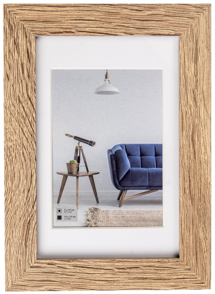 Ramka na zdjęcie 10x15 naturalna Skandynawska z passepartout 7x10