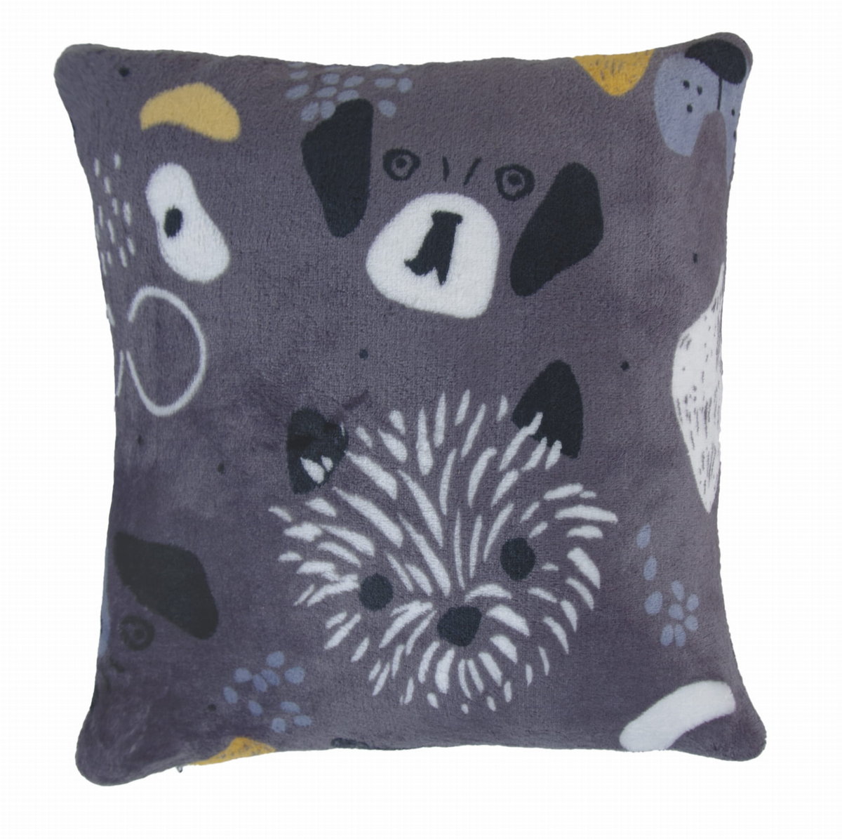 Poszewka dekoracyjna puszysta mikrofibra40x40 Fluffy Friends szara psy