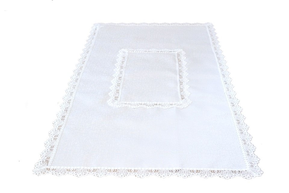 Obrus elegancki z gipiurą 150x260 2100 biały