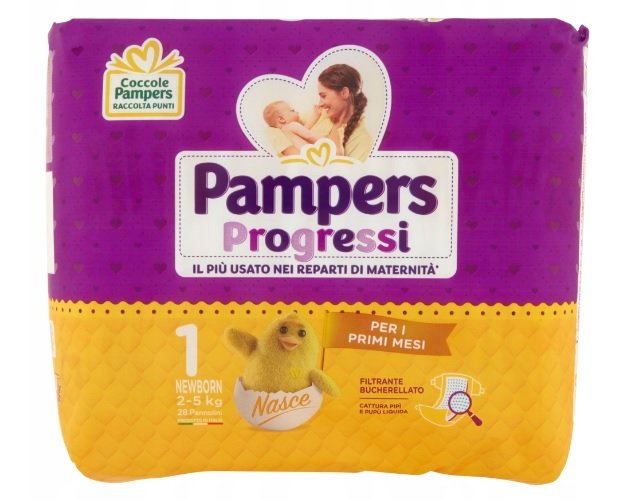 Pieluszki Pampers Progressi Rozmiar 1 (2-5kg) 28 szt.