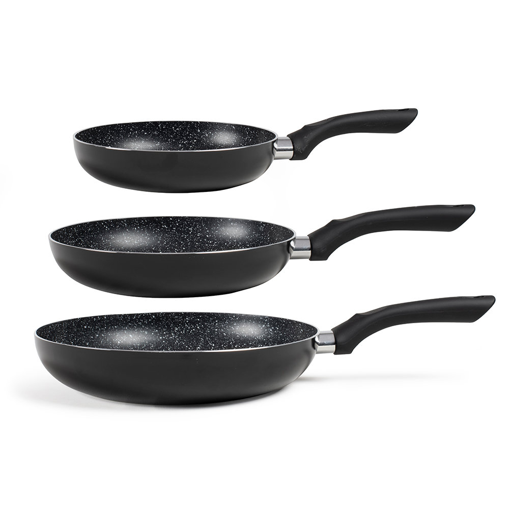 Zestaw 3 patelni z kamiennym wykończeniem Black LIVOO