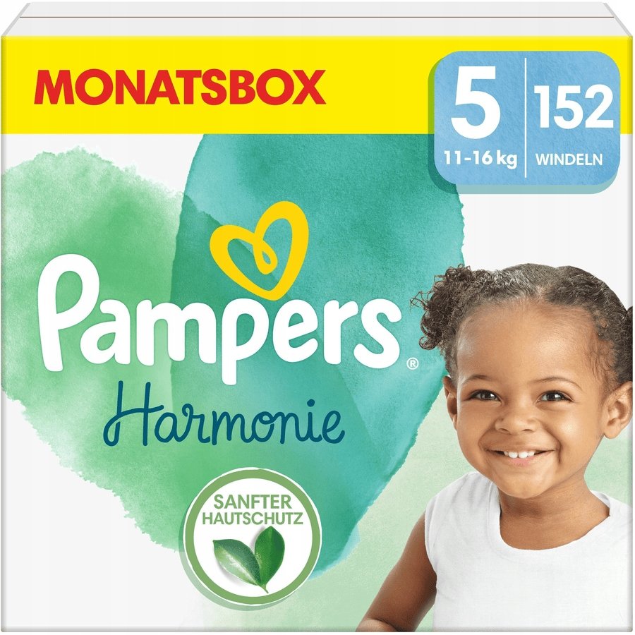 Pieluszki Pampers Harmonie Pure Rozmiar 5 152 szt. Miesięczny zapas