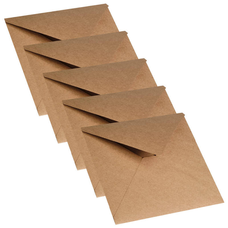 Koperta do kartki kraft 15x15 - Rzeczy z papieru - 5szt