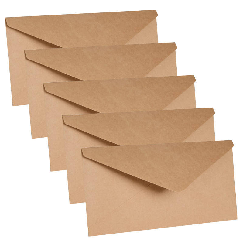 Koperta do kartki DL 11x22 kraft - Rzeczy z papieru - 5szt