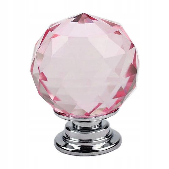 Gałka Meblowa KRYSZTAŁOWA okrągła - różowa (Legret)