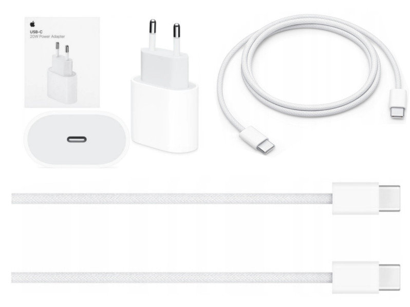 Ładowarka Apple 20W MHJE3ZM/A Nylonowy Kabel MQKJ3ZM/A Do iPhone 15 15 Pro 15 Pro Max