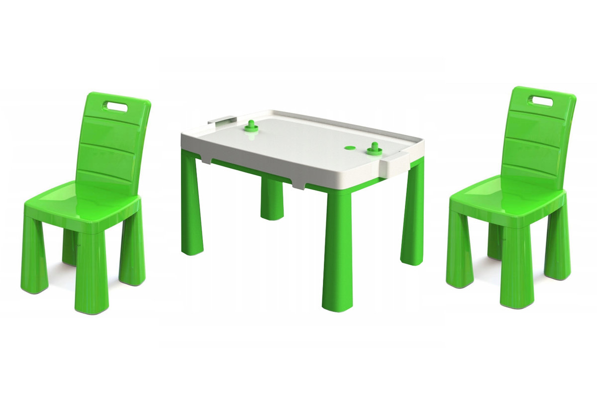 ZIELONY ZESTAW KRZESEŁKA I STOLIK Z CYMBERGAJEM