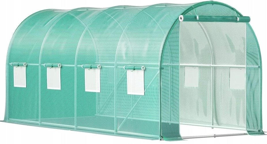 Tunel Foliowy 10m2 Ogrodowy Szklarnia 4x2,5m Foliak 8 okien