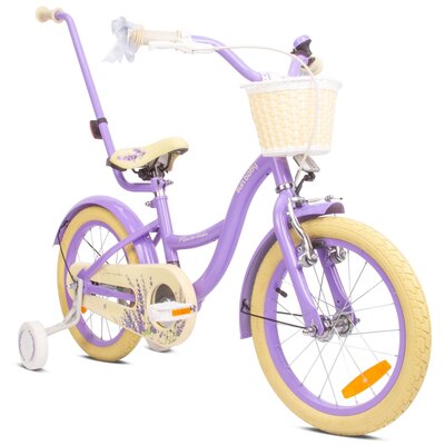 Rower dziecięcy SUN BABY Flower 16 cali dla dziewczynki Lawendowy
