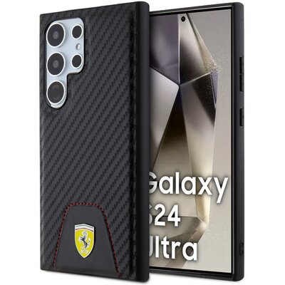 FerrariFEHCS24LN3PUK S24 Ultra S928 czarny/black hardcase Carbon Stitched Bottom