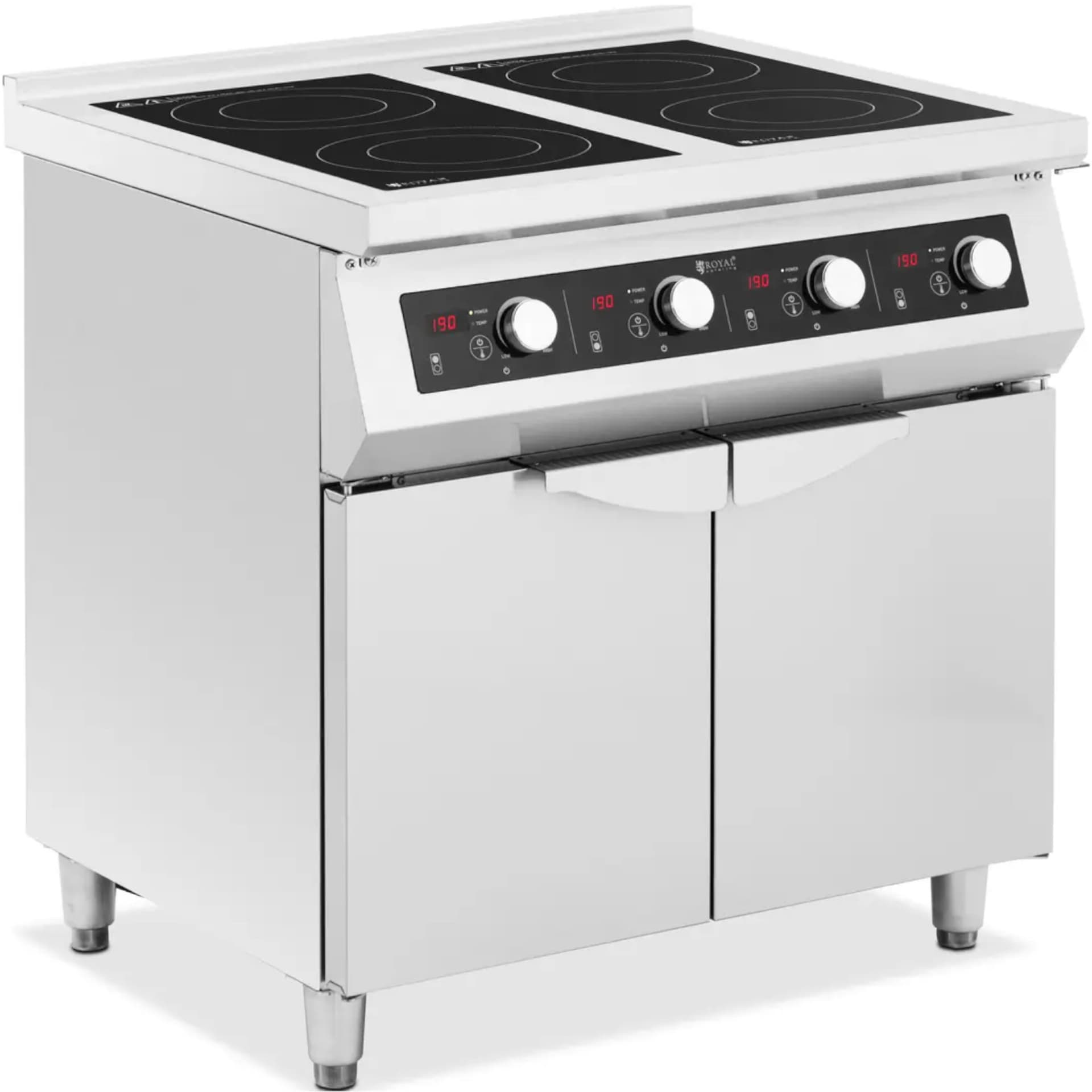 Kuchnia indukcyjna - 17000 W - 4 palniki - 60 - 240°C - miejsce do przechowywania - Royal Catering RCIN-700-05