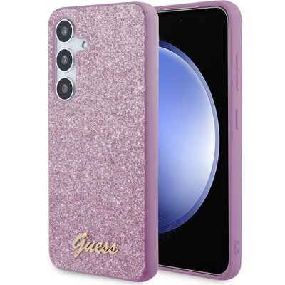 Guess GUHCS24SHGGSHU S24 S921 fioletowy/purple hardcase Glitter Script