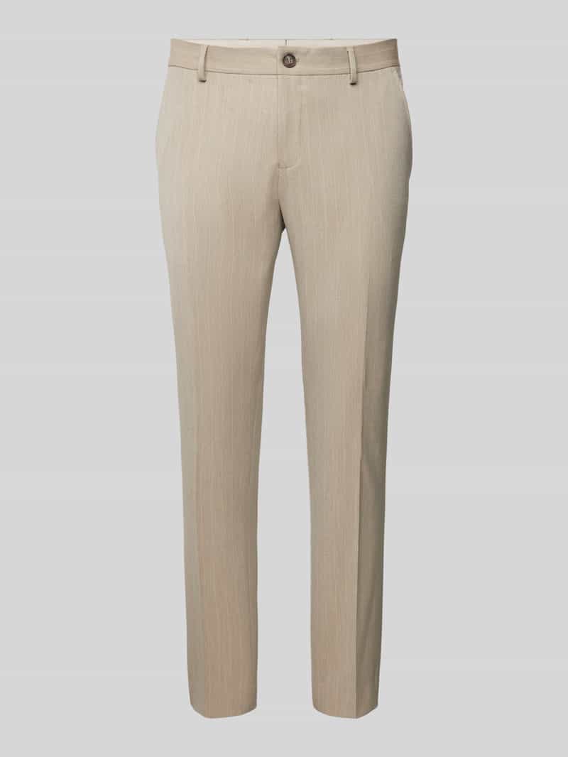 Spodnie do garnituru o kroju slim fit ze wzorem w paski model ‘PETER’