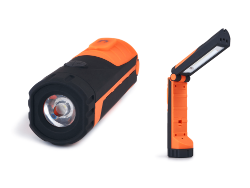 Latarka 3w1 LED 3W COB + 1W LED - Biały zimny (6000K) - na baterie 3xAAA