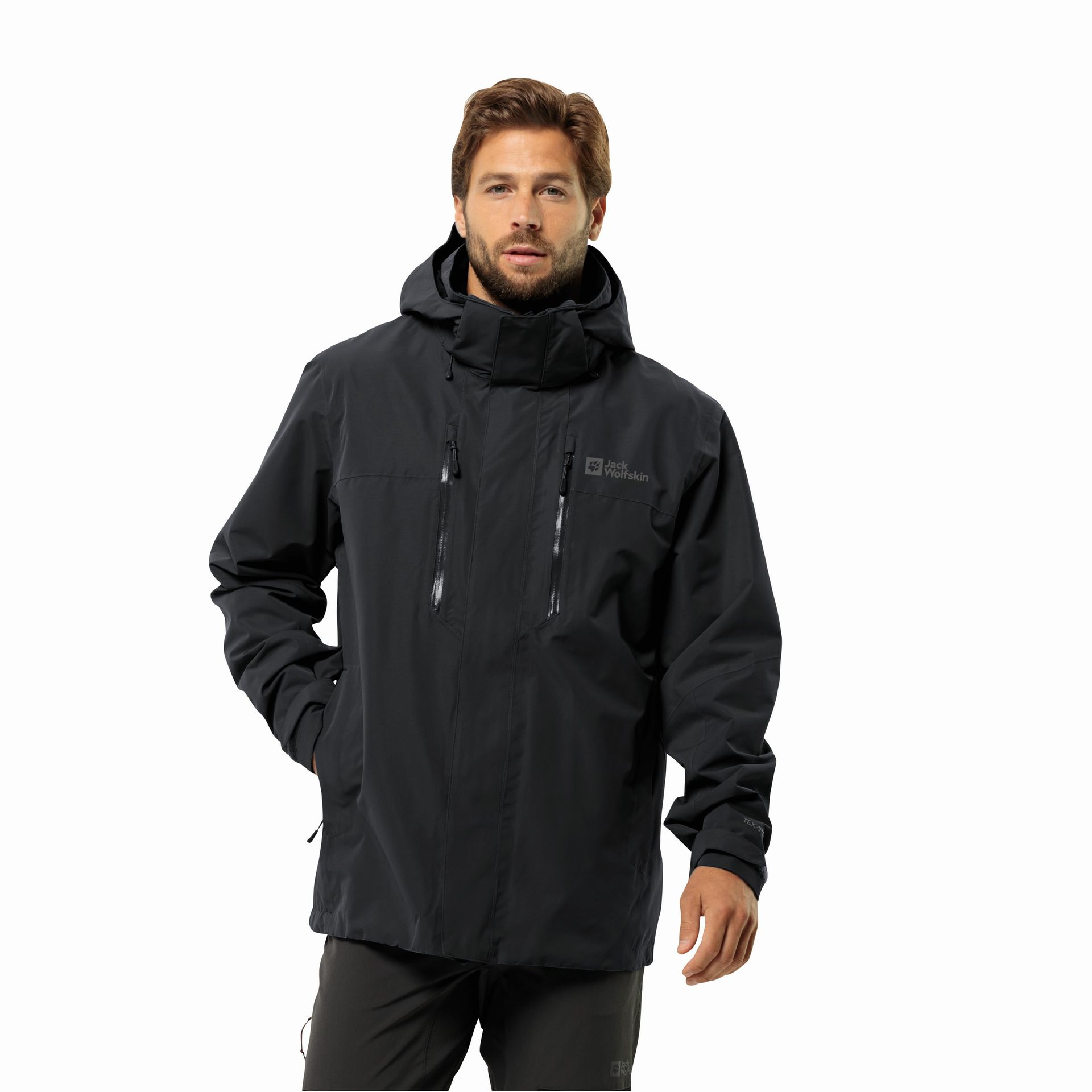 Męska kurtka przeciwdeszczowa Jack Wolfskin JASPER 2L JKT M black - L