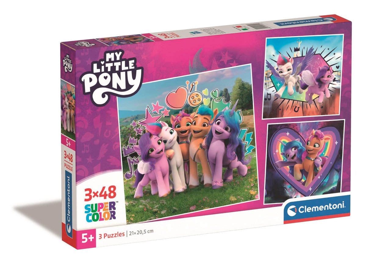Clementoni, Puzzle, Super Kolor, My Little Pony, 3x48 el.