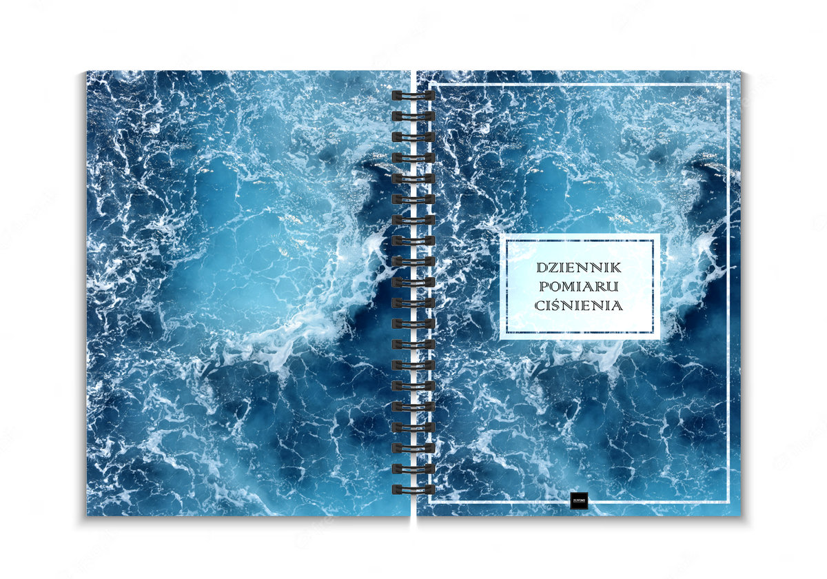 JUFIMI Dziennik pomiaru ciśnienia MORZE okładka twarda