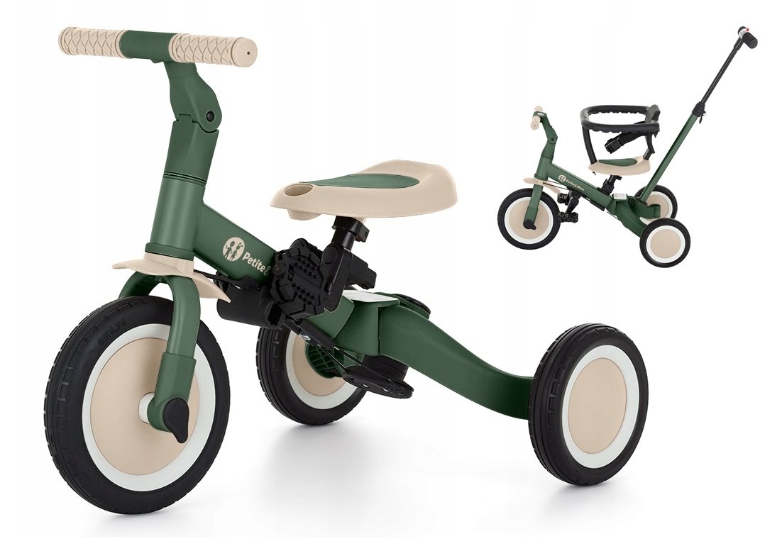 Petite&Mars Turbo  Wielofunkcyjny trójkołowy rowerek 5w1 Zielony
