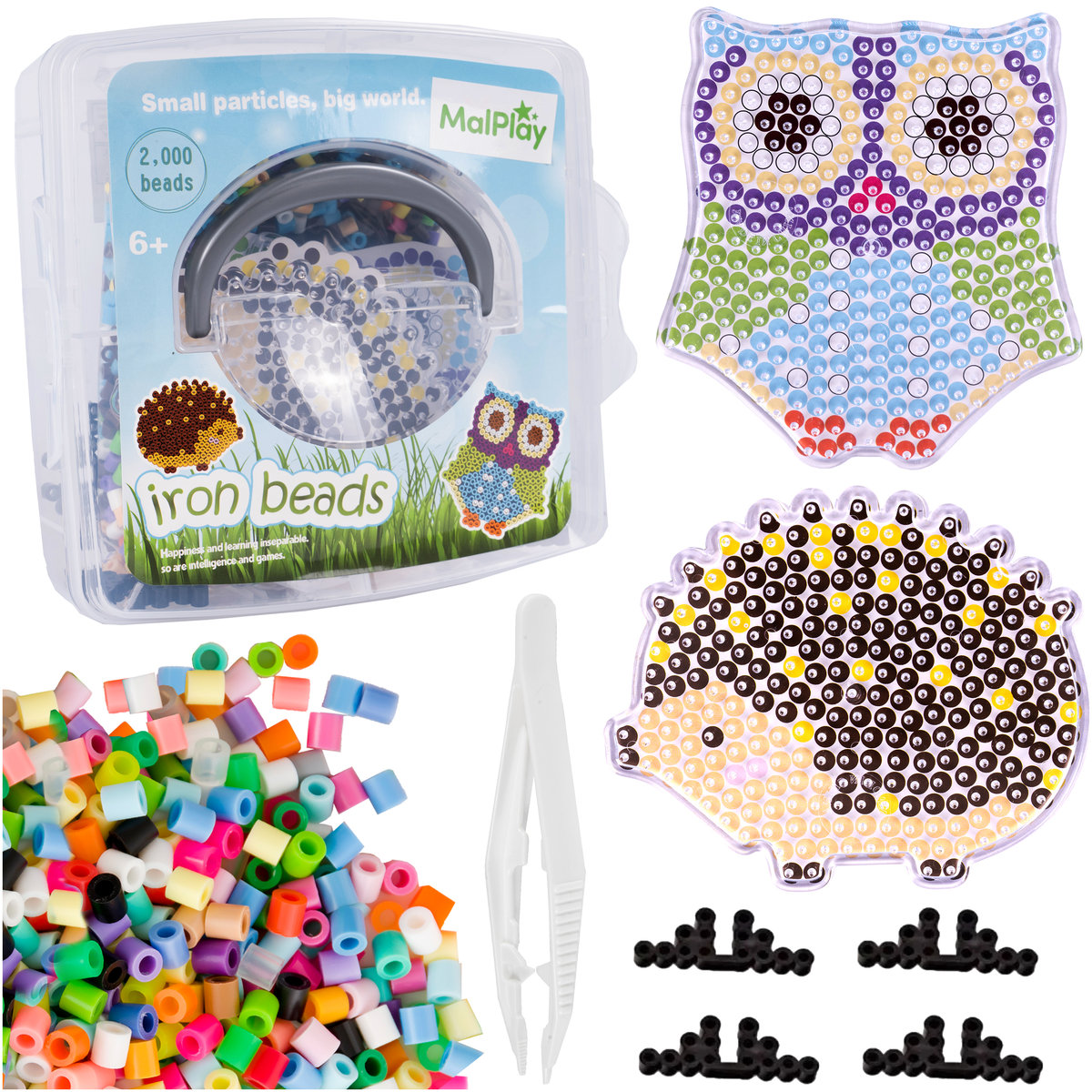 Koraliki Do Prasowania Prasowanki 2000szt Zwierzęta Sówka Jeżyk Kuferek