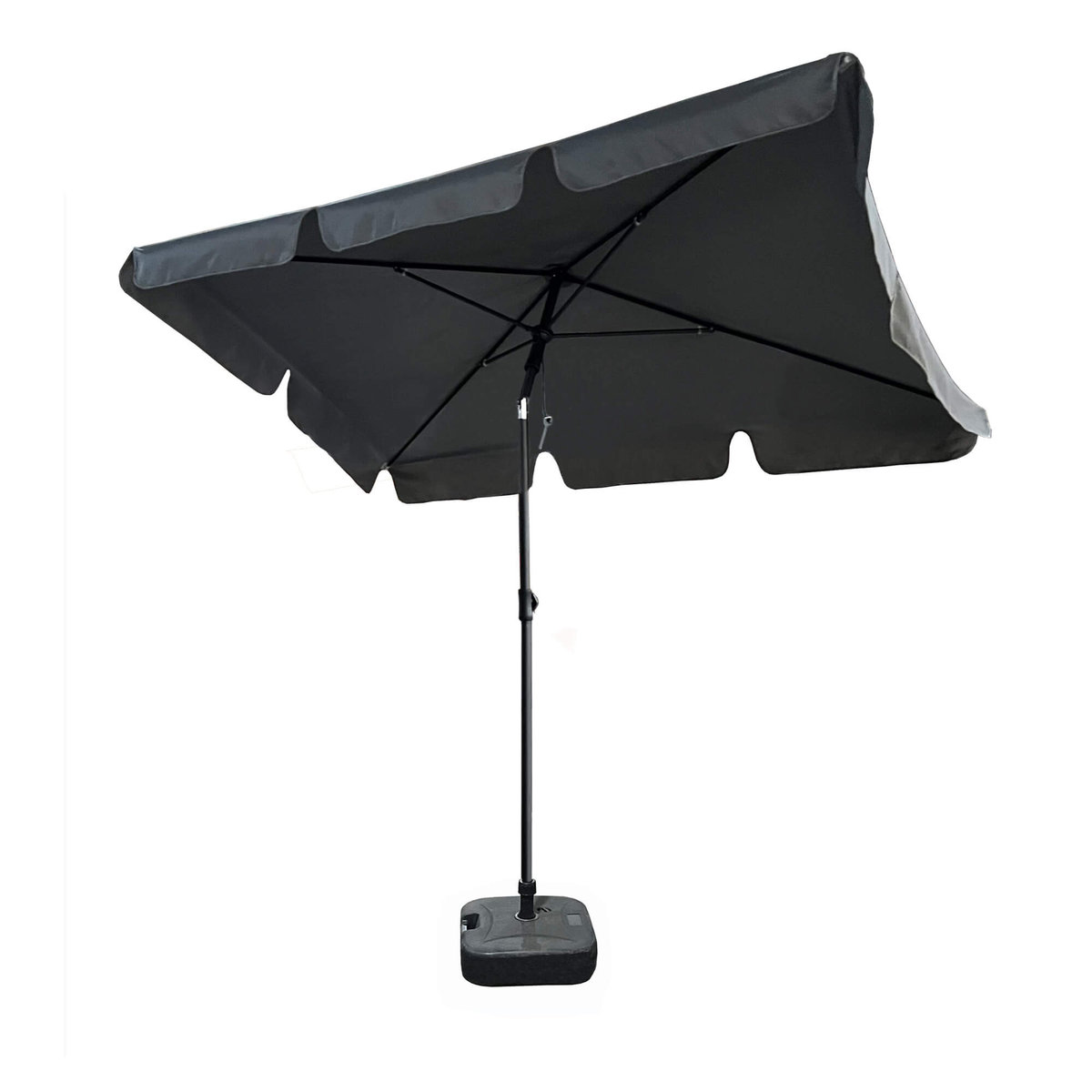 Parasol ogrodowy FLOKS 235x200x125 składany z falbanką łamany ciemnoszary