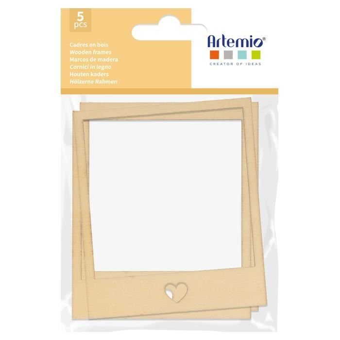 5 drewnianych ramek na zdjęcia 8 x 8 cm