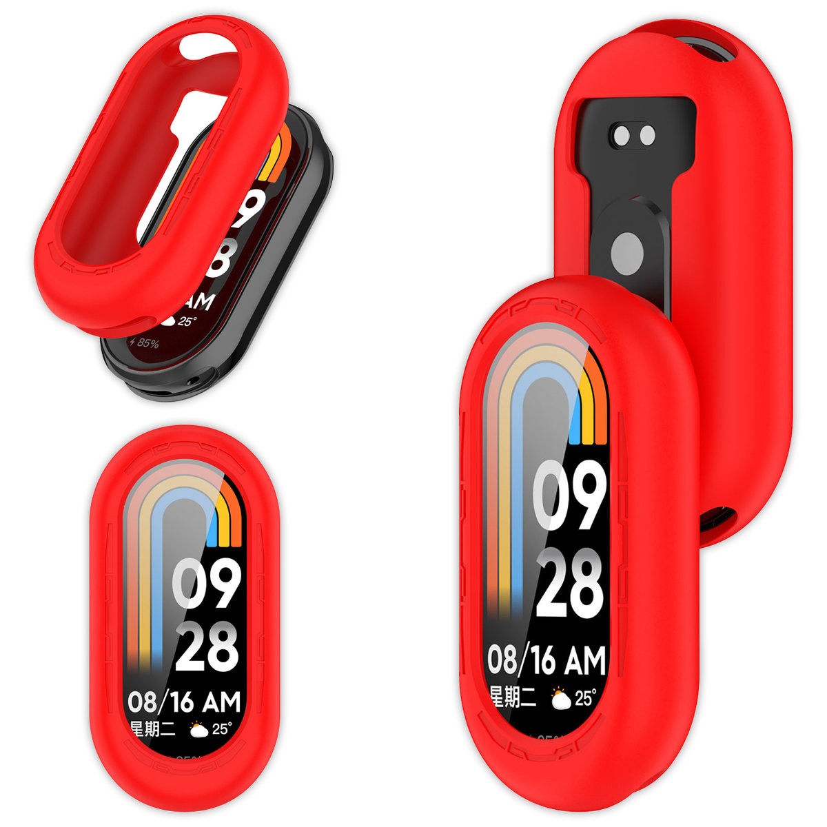 Etui silikonowe Vanfone do Xiaomi Mi Band 8, czerwone