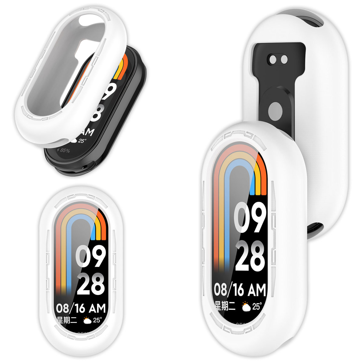 Etui silikonowe Vanfone do Xiaomi Mi Band 8, białe
