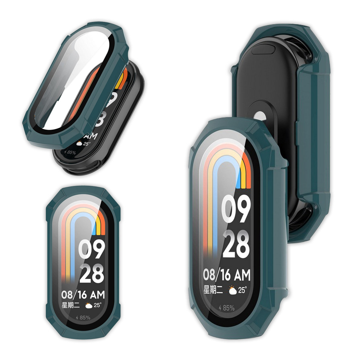 Etui 2w1 + szkło Vanfone do Xiaomi Mi Band 8, zielone