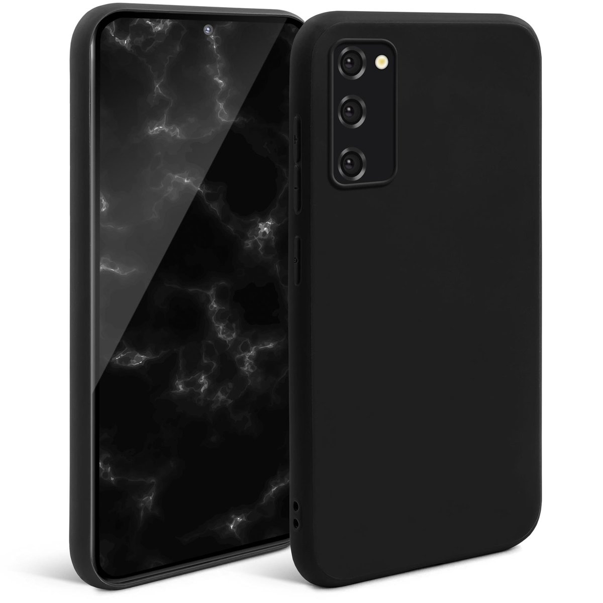 Moozy Silikonowe etui z serii Minimalist do Samsung S20, czarne - smukłe, miękkie etui z TPU z matowym wykończeniem