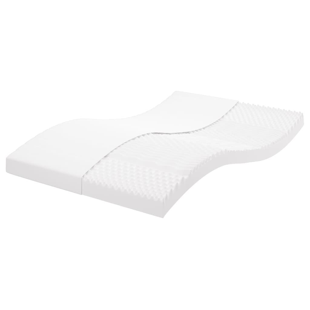 vidaXL Materac piankowy, biały 140x200 cm, 7-strefowy, twardość 20 ILD