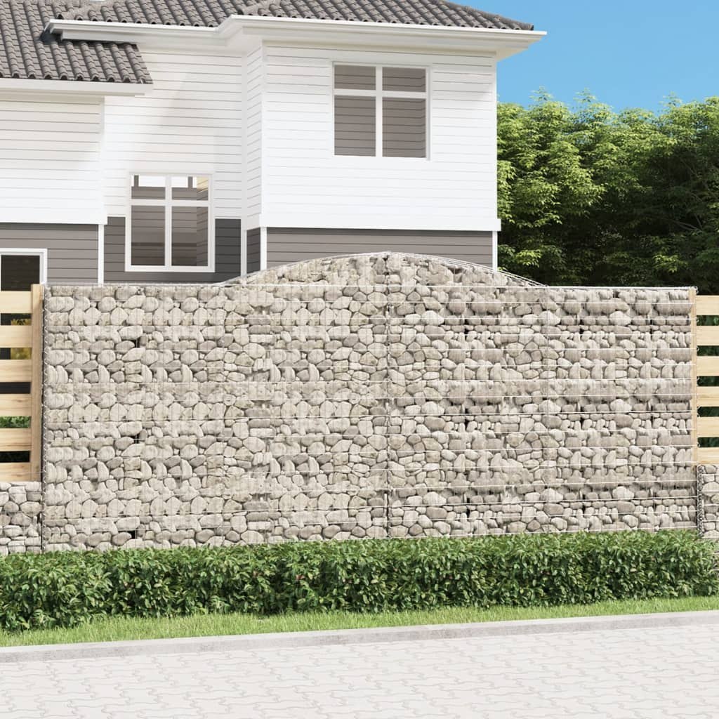 Kosze gabionowe, 7 szt, 400x50x180/200 cm, galwanizowane żelazo Lumarko!