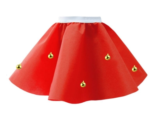 SPÓDNICZKA ELF DZWONECZKI CZERWONA 35cm