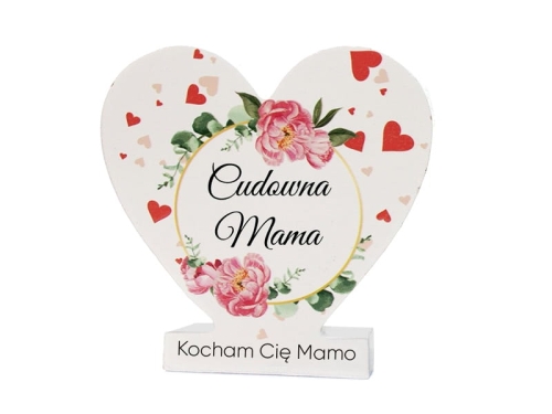 STATUETKA SERCE KOCHAM CIĘ MAMO 11x11cm