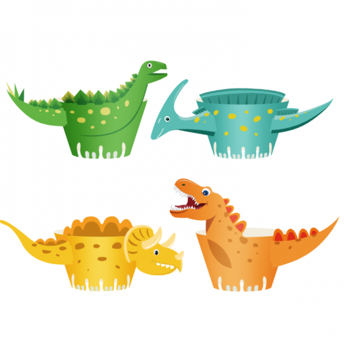 PAPILOTKI NA MUFFINKI DINOZAURY 8szt