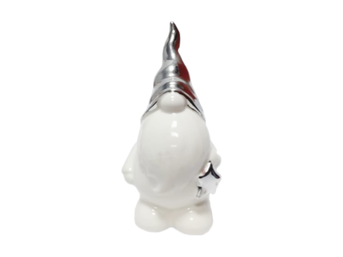 FIGURKA CERAMICZNA MIKOŁAJ SREBRNA 17cm