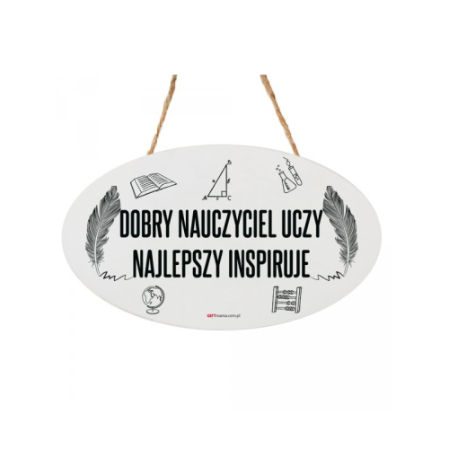 TABLICZKA DO ZAWIESZENIA NAJLEPSZY NAUCZYCIEL INSPIRUJE 11x18cm