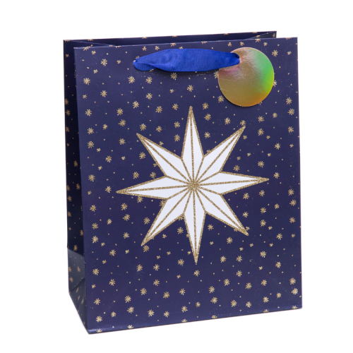 TOREBKA PREZENTOWA GWIAZDA NIEBIESKA 32x26cm
