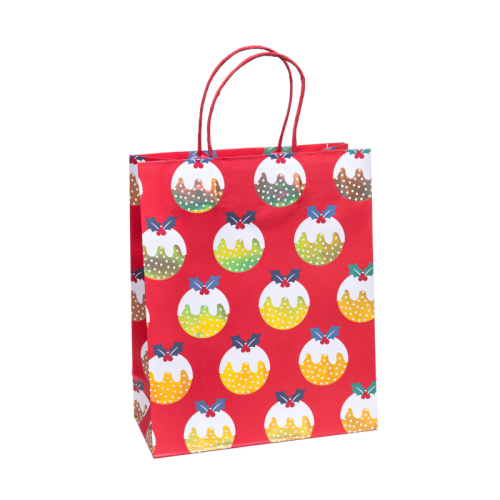 TOREBKA PREZENTOWA BOMBKI CZERWONA 42x32cm