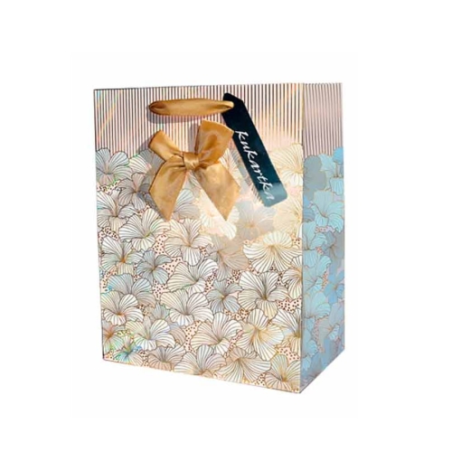 TOREBKA PREZENTOWA KWIATY RÓŻOWA 13x18cm
