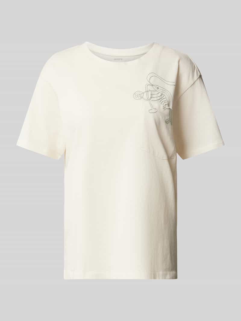 T-shirt z wyhaftowanym motywem