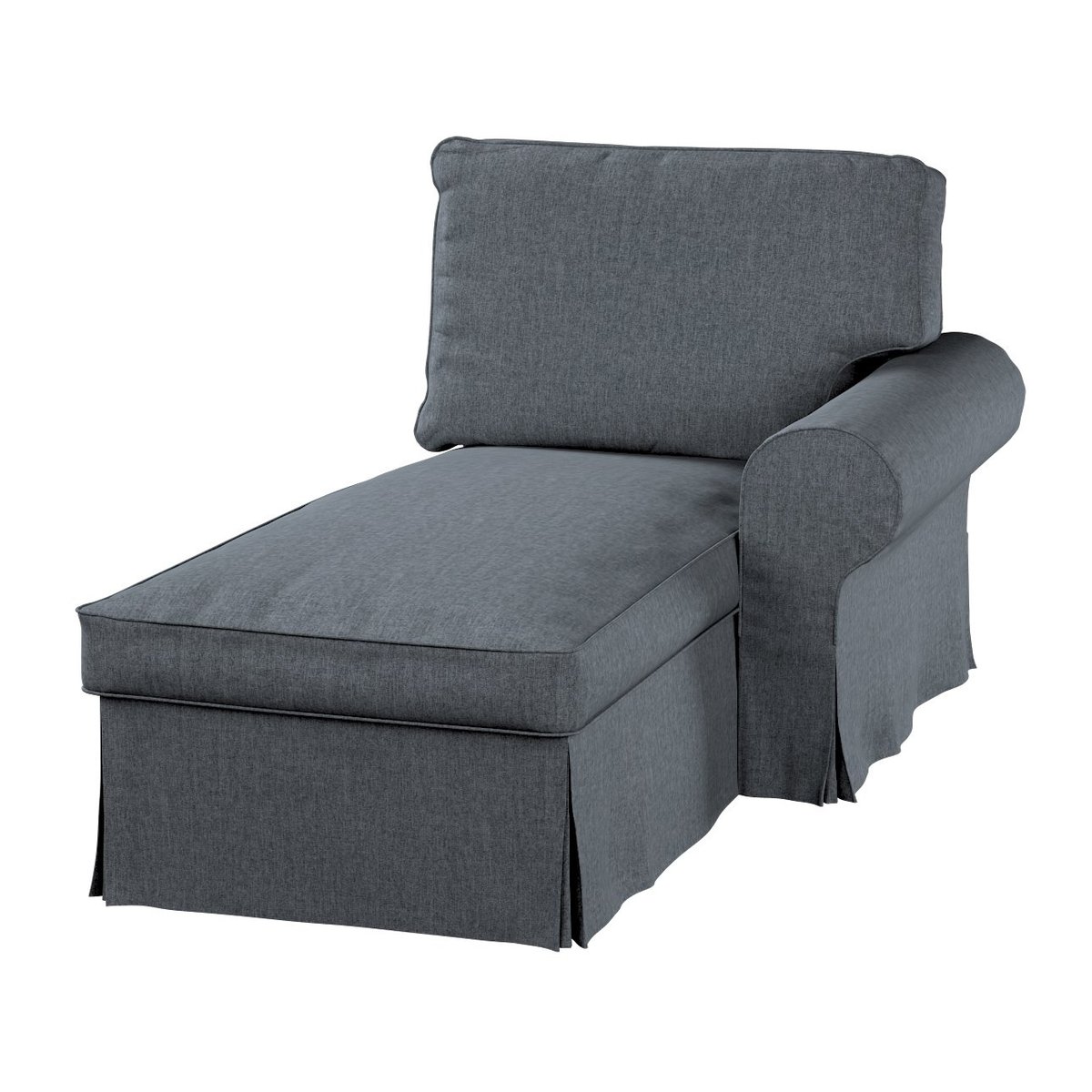 Pokrowiec na szezlong Ektorp prawy, grafitowo - szary szenil, 84 x 166 x 73 cm, City