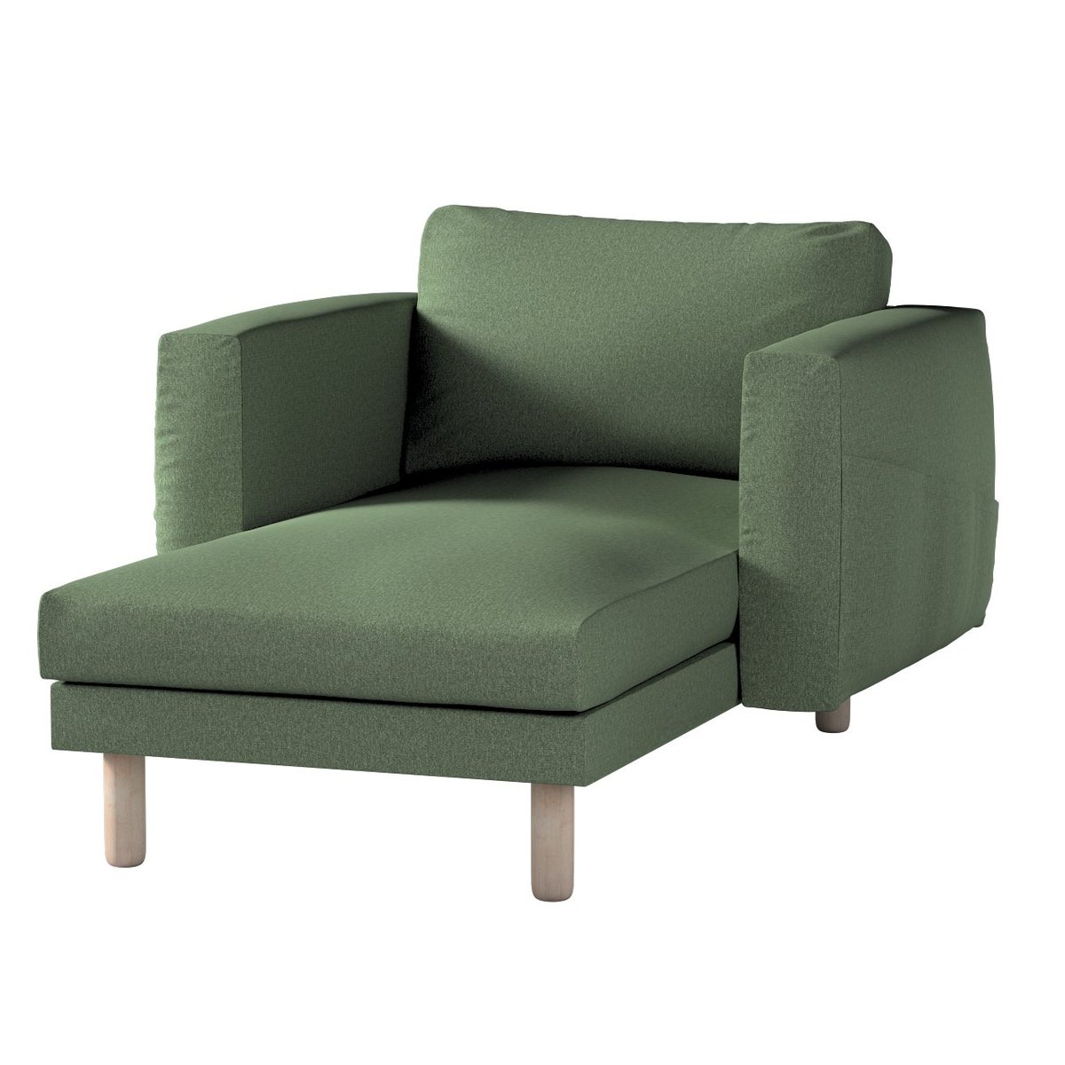 Pokrowiec na szezlong Norsborg z podłokietnikami, zielony melanż, 110 x 157 x 85 cm, Amsterdam