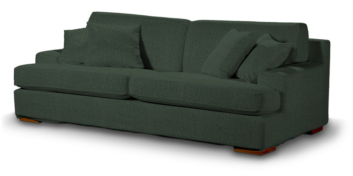 Pokrowiec na sofę Göteborg nierozkładaną, leśna zieleń szenil, Sofa Göteborg nierozkładana, City