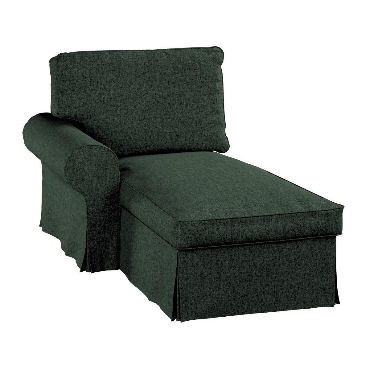 Pokrowiec na szezlong Ektorp lewy, leśna zieleń szenil, 84 x 166 x 73 cm, City